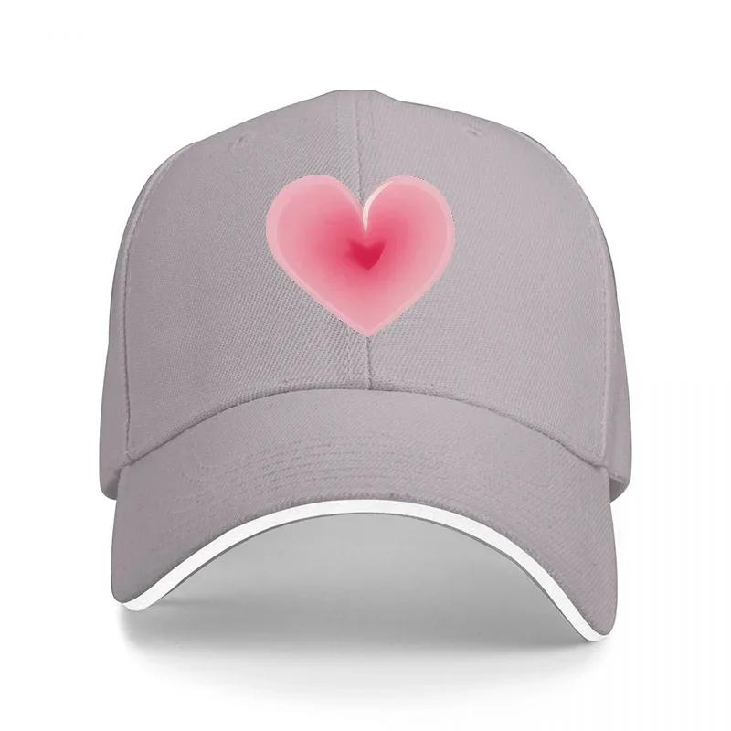 Pink Heart Design Black Baseball Cap Fashion StateUnisext Accessory for Casual Wear and Everyday Style