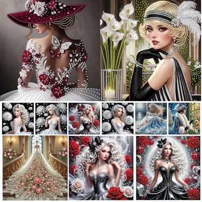 Back View Special Shaped 5D DIY Partial Drill Diamond Art Kit for Adults Home Decor Diamonds Paintings Gem Art 11.81 X11.81inch