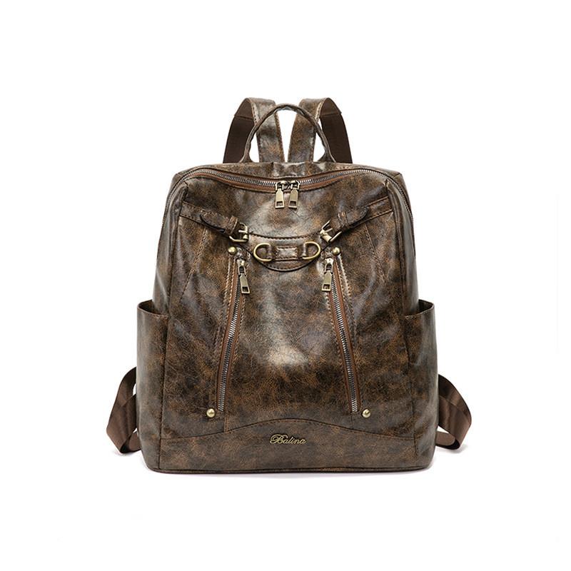 IELGY Ladies Backpack Retro Simple Large Capacity Commuter Backpack