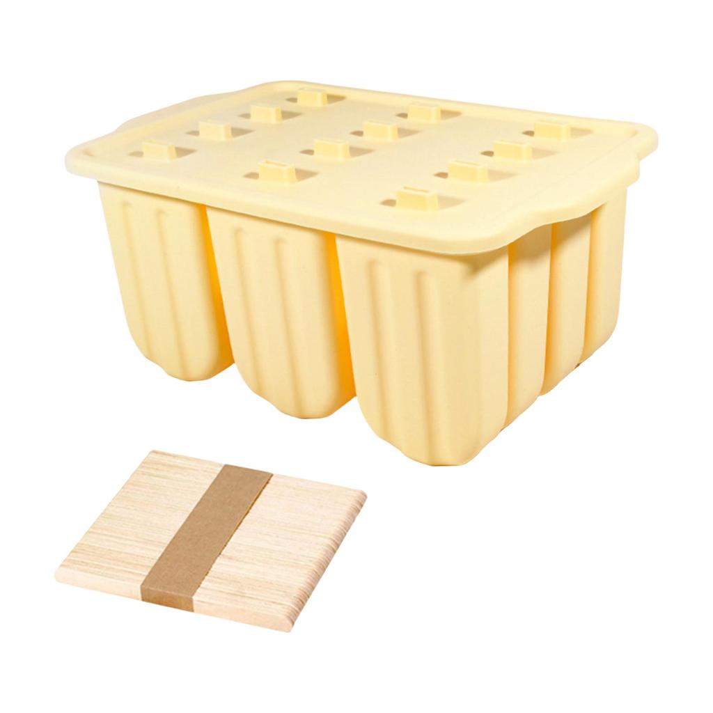 12 Cavity Silicone Popsicle, Easy-to-demold Silicone Ice, Ice Cream With Lid