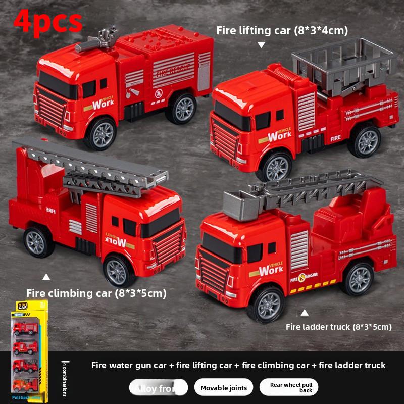 Children Toys Force Alloy Firetruck Inertia Drive Interactive Play Festival Gift
