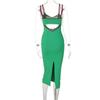 Elegant Bodycon Sexy Women's Dress for Women 2022 Summer Sleeveless Hollow Out Party Maxi Evening Night Club Dresses Woman