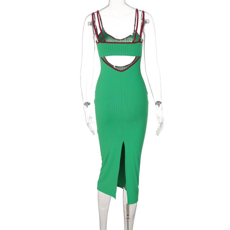 Elegant Bodycon Sexy Women's Dress for Women 2022 Summer Sleeveless Hollow Out Party Maxi Evening Night Club Dresses Woman