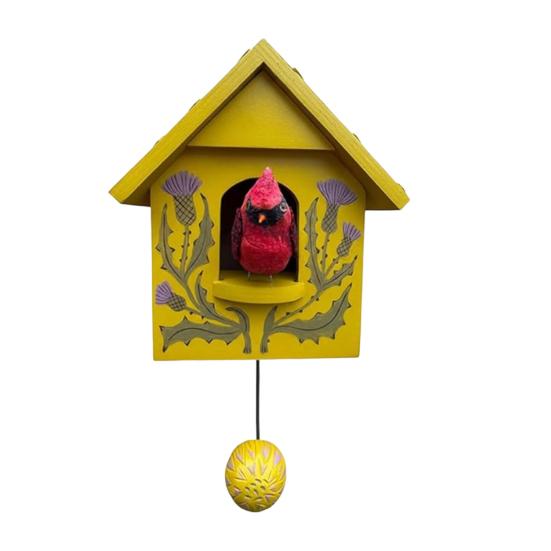 Whimsical Kinetic Art Birdhouse Wall Decor Handmade Wooden Decorative Wall Ornament Patchwork Garden Decoration