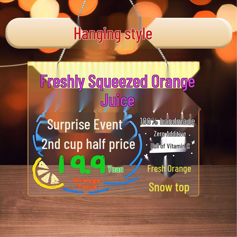 Erasable DIY Children's Luminous LED Drawing Board and Night Light Combo