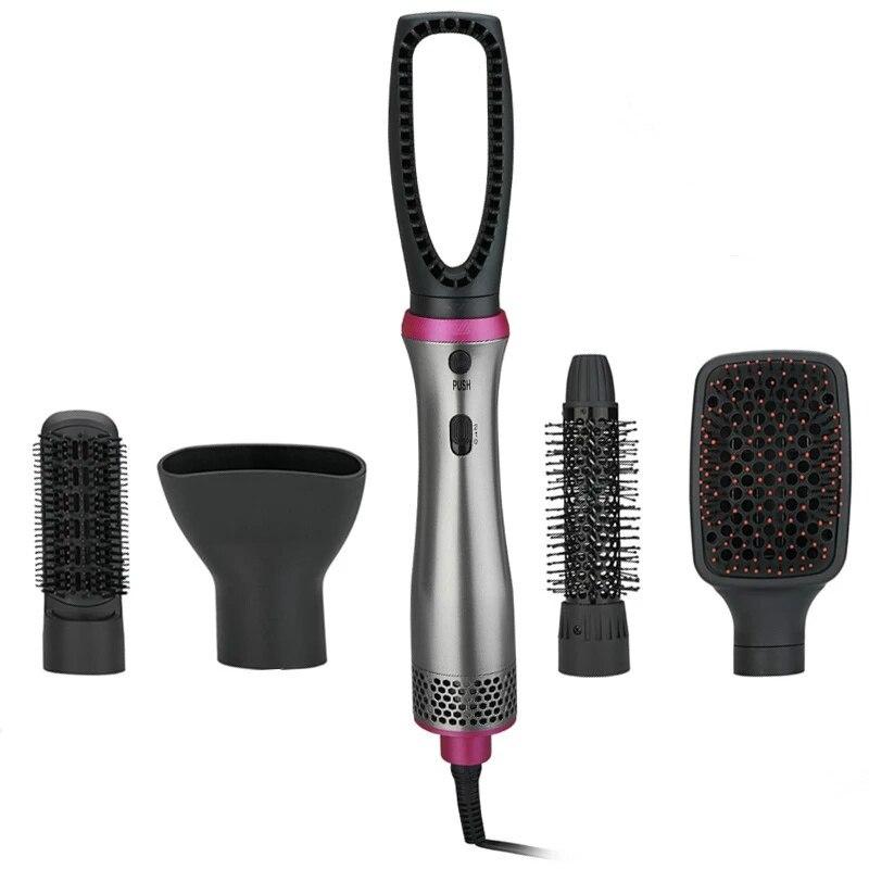 Professionelle 5 In1 Negative Haartrockner Pinsel Curling Eisen Haarglätter Heißer Luft Pinsel Kamm Styling Werkzeuge Luft Gebläse Trockner Luft