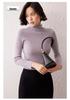 Women's High Neck Cashmere Sweater: Slim Fit Long Sleeve, Stacked Collar Knit for Autumn/Winter