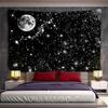VIKAMA Dark Starry Sky Moon Tapestry Dreamlike Star And Moon Element Tapestry Bedroom Headboard InstagramStyle Decor Tapestry