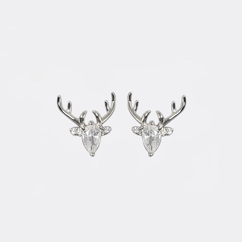 CAOSHI Exquisite Antlers Shape Stud Earrings for Women Elegant Accessories Daily Wearable Stud Earrings Gorgeous Christmas Gifts