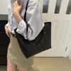 Water Corrugated Stitching Tote Bag for Women's Bag New Simple Large Capacity Shoulder Bag Solid Color Niche Handbag
