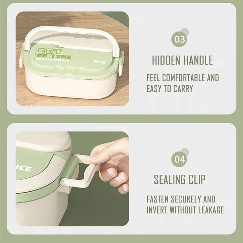 Lancheira de Aço Inoxidável 304 para Estudantes Trabalhadores de Escritório Lancheira Portátil de Grande Capacidade com Talheres recipientes para armazenamento de alimentos