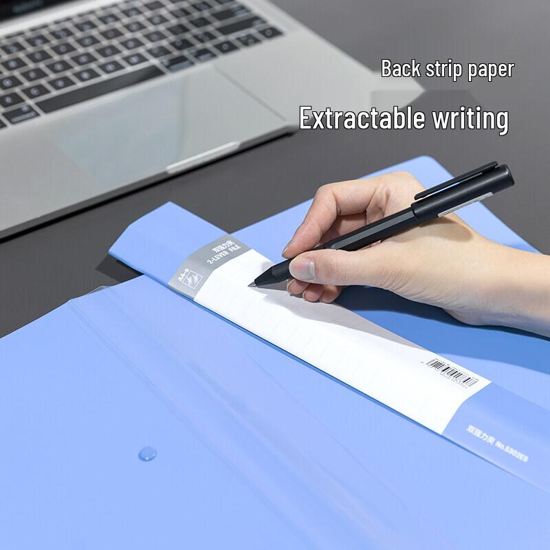 Deli A4 Blue Hard Folders with Double Metal Clips, 5-Pack