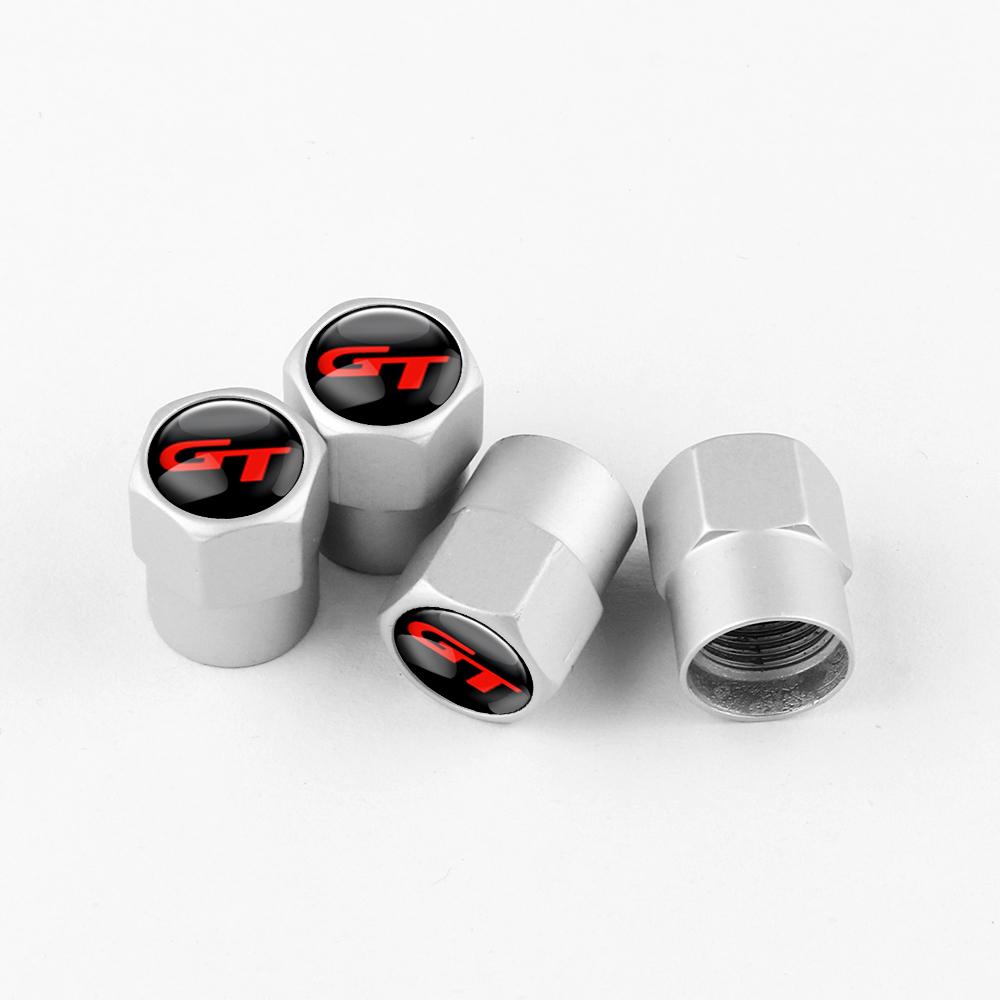 4pcs GT Badges Car Styling Wheel Tire Valve Stem Cap For BMW Mercedes Benz Ford Renault Kia Peugeot Volvo Honda Volkswagen Skoda