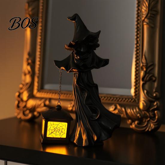 Detailed Halloween Lantern Witch Hanging Ornaments, Hand-Held Spider Web Hollow Lantern, Gothic Texture Theme for Desktop Decoration Dark Decor