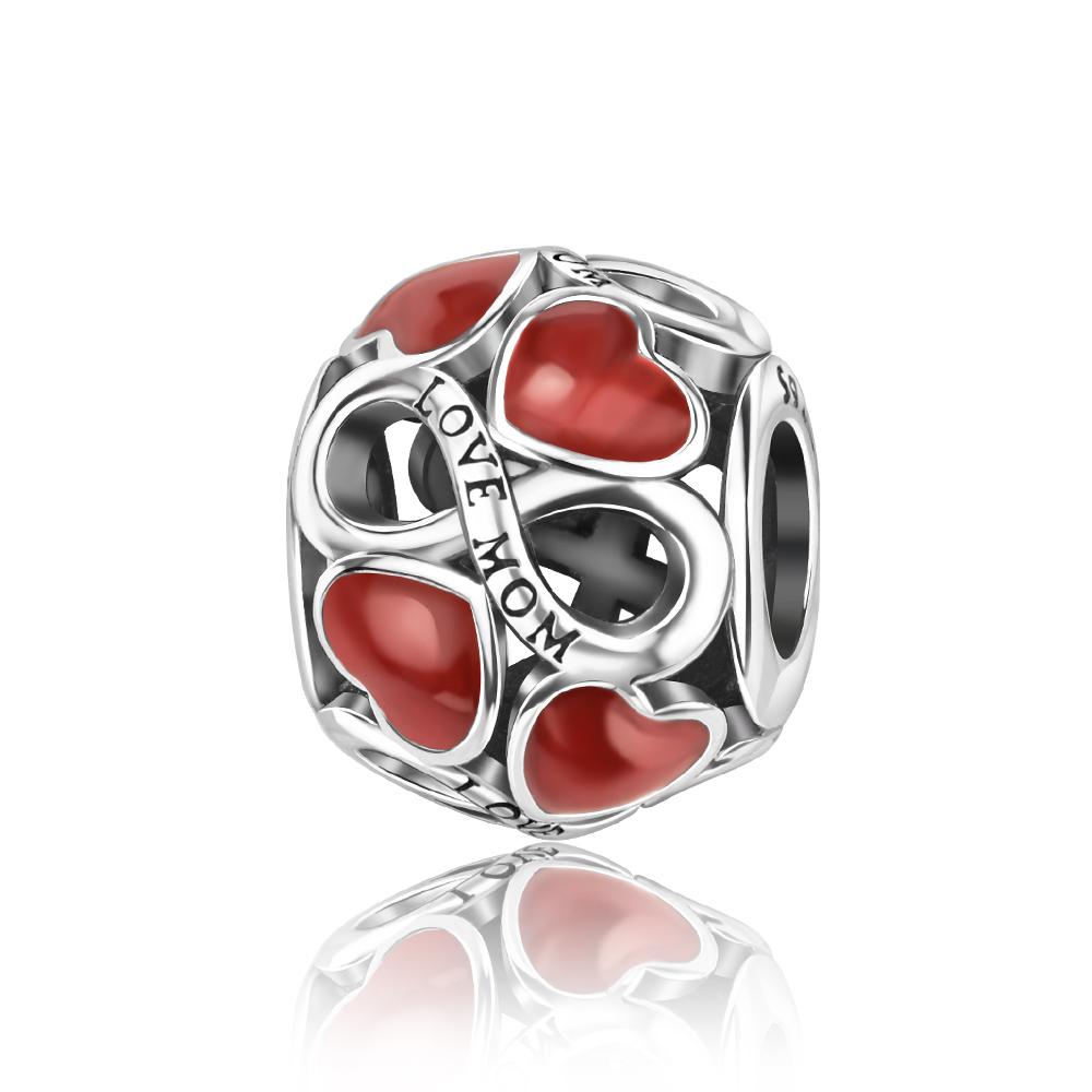 

Red Series 925 Silver Koi Heart Mushroom Firecracker Coffee Machine Charm for DIY Bracelet Necklace Fun Gifts