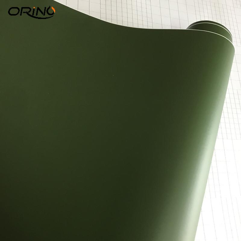 Self Adhesive Matte Vinyl Film Car Wrap Matt Army Green Scooter Motorcycle Decal Sticker ORINO Matte Car Wrapping Foil