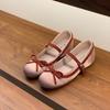 Gentle fairy evening wind single shoes spring French sweet elegant satin bow heightening Mary Jane shoes