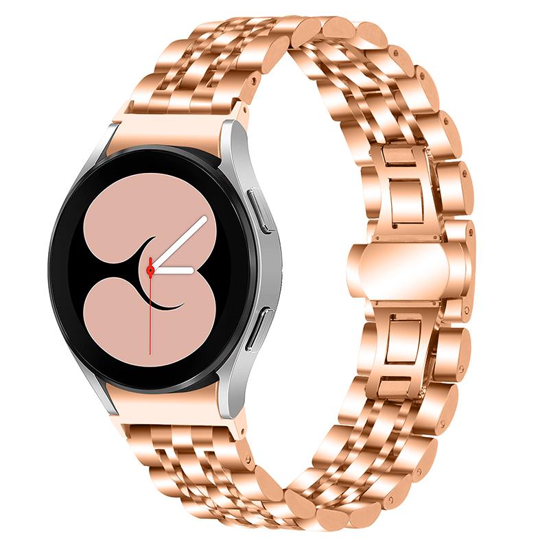 For Samsung Galaxy Watch4 Active 40mm/44mm/Watch4 Classic 42mm/46mm Stainless Steel Replacement Band 7 Beads Watch Bracelet Strap