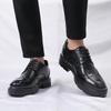 Erkek Brogue Yüksekliği Artırılmış Elbise Ayakkabıları Centilmen Takım Asansör Ayakkabıları Oxford Görünmez Topuk 4/7/9CM Platform Düğün Erkek Ayakkabıları