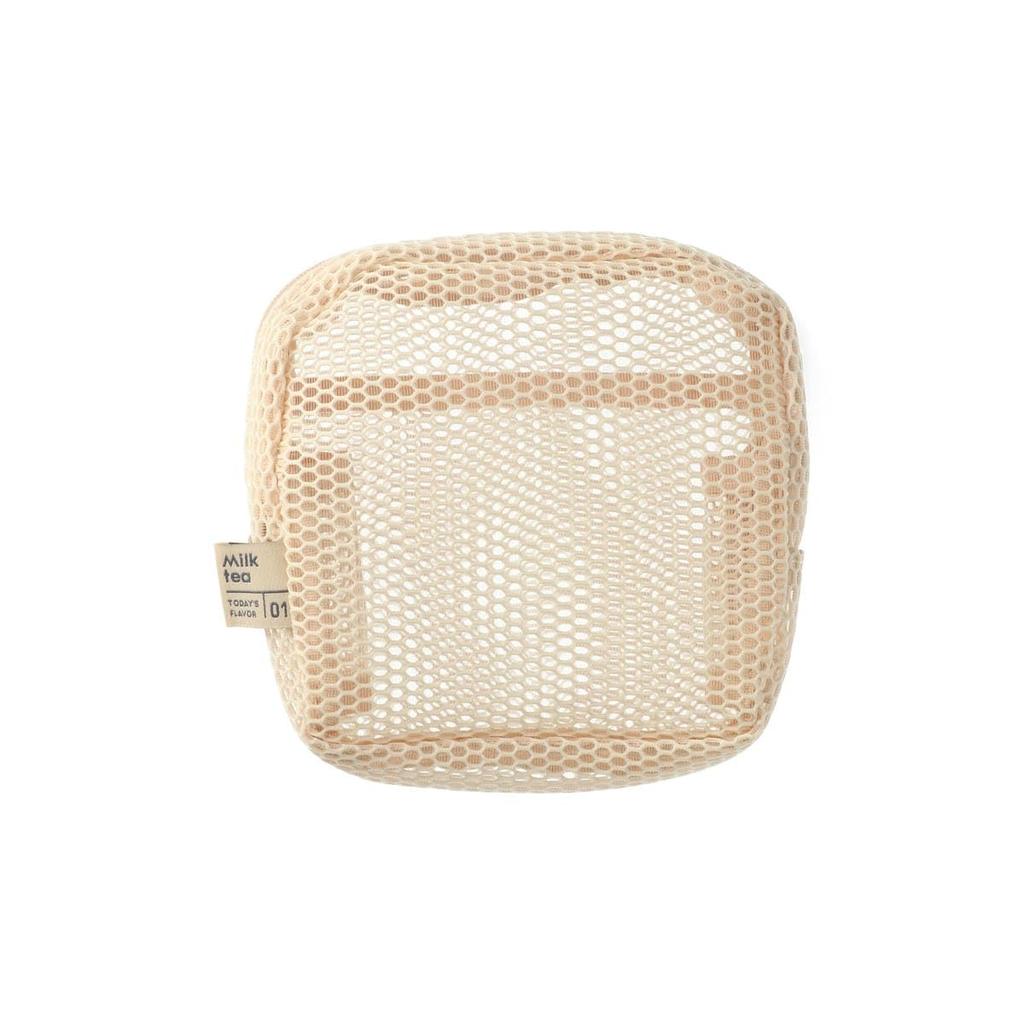 Square Pouch Mesh Collection Milk Tea MSH-PO18-BE