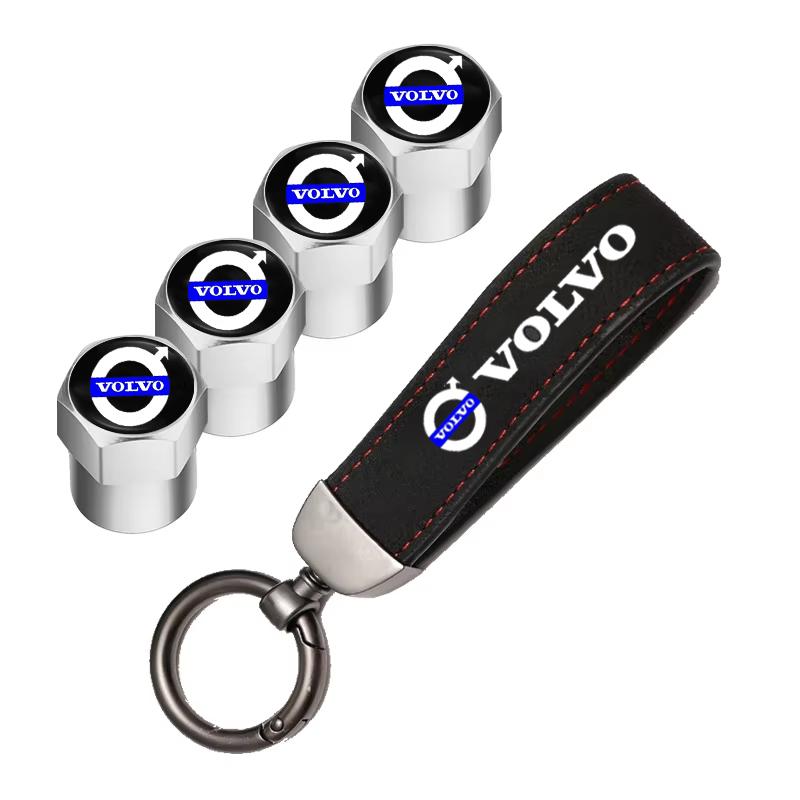 Car Logo Tire Valve Stems Cap Keychain Style Wheel Air Valve Cover For Volvo Xc60 Xc90 V40 V60 S60 V50 V90 S80 C40 XC40 V70 XC70