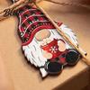 Lightweight Holiday Decorations 12Pcs Wooden Christmas Ornaments Buffalo Plaid Hanging Decor with Gnome Office Home Party Supplies Snowflake