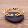 Nidin New Arrival Luxury Stackable Statement Bangle for Women Wedding Cubic Zircon Crystal CZ Dubai Gold Plated Bracelets Gifts