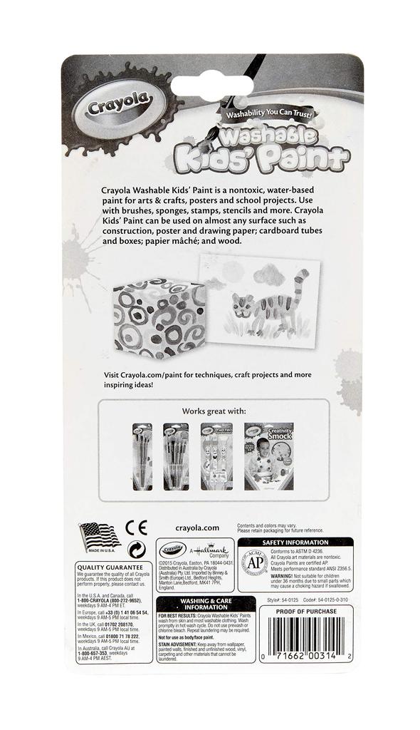 Crayola Mini Bottle Paint 18 Color Set with Brush Easy to Remove with Water Genuine Product 540125