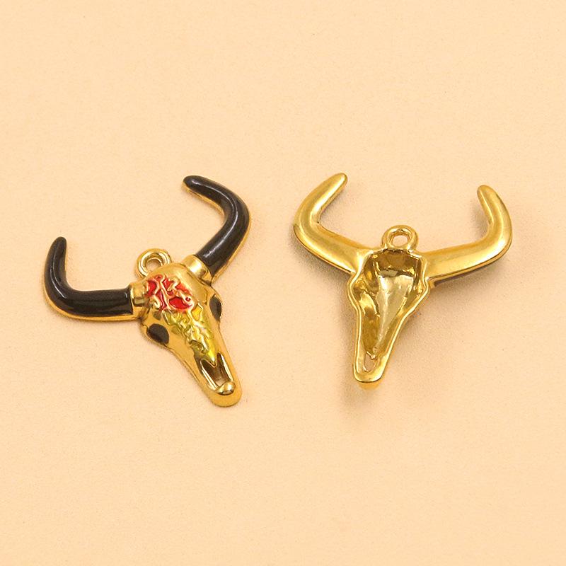 

Gold-Plated Stainless Steel Bull Head Charm Pendant for DIY Bracelets/Necklaces 1 piece