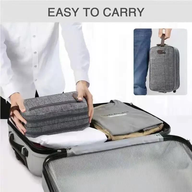 Men's Travel Toiletry Bag Large Capacity Travel Storage Bag Foldable Hanging Toiletries Storage Bag Oxford Cloth Waterproof Makeup Bag