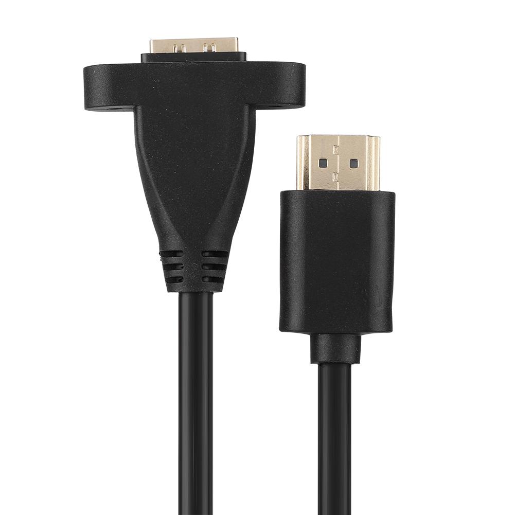 HDMI Male To Female High Speed Screw Panel Mount Extension Cable with Fixing Hole(1.2M)