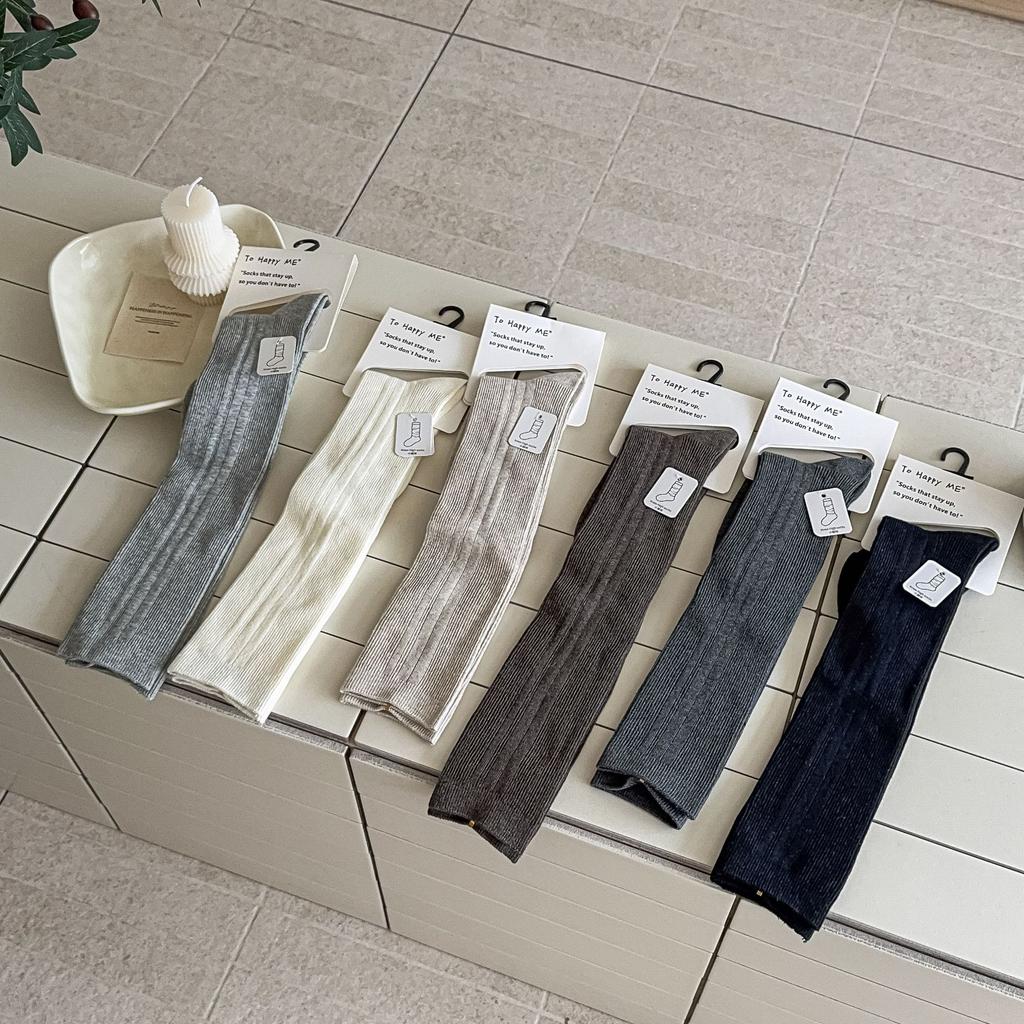 Double-needle Vertical Calf Socks for Girls, Pile Socks for Schoolgirl Style