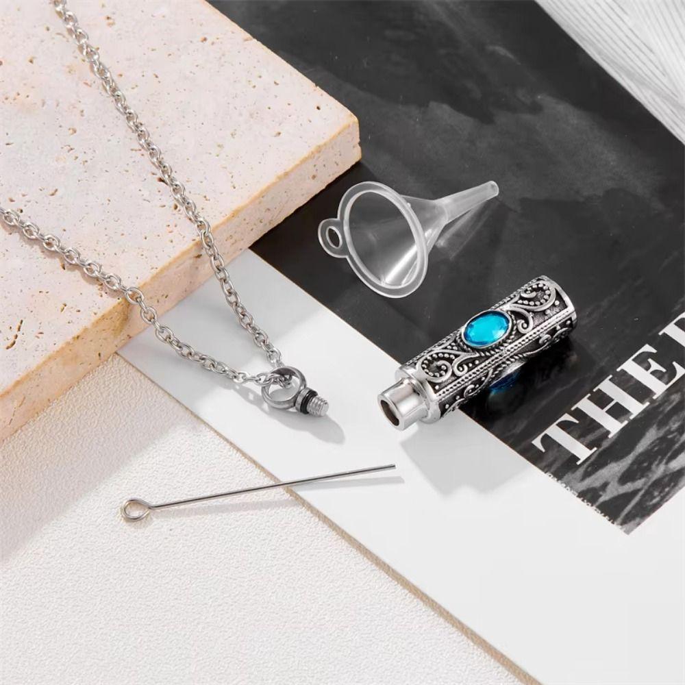 Crystal Cremation Urn Necklace Birthstone Ashes Pendant Memorial Jewelry Keepsake Jewelry