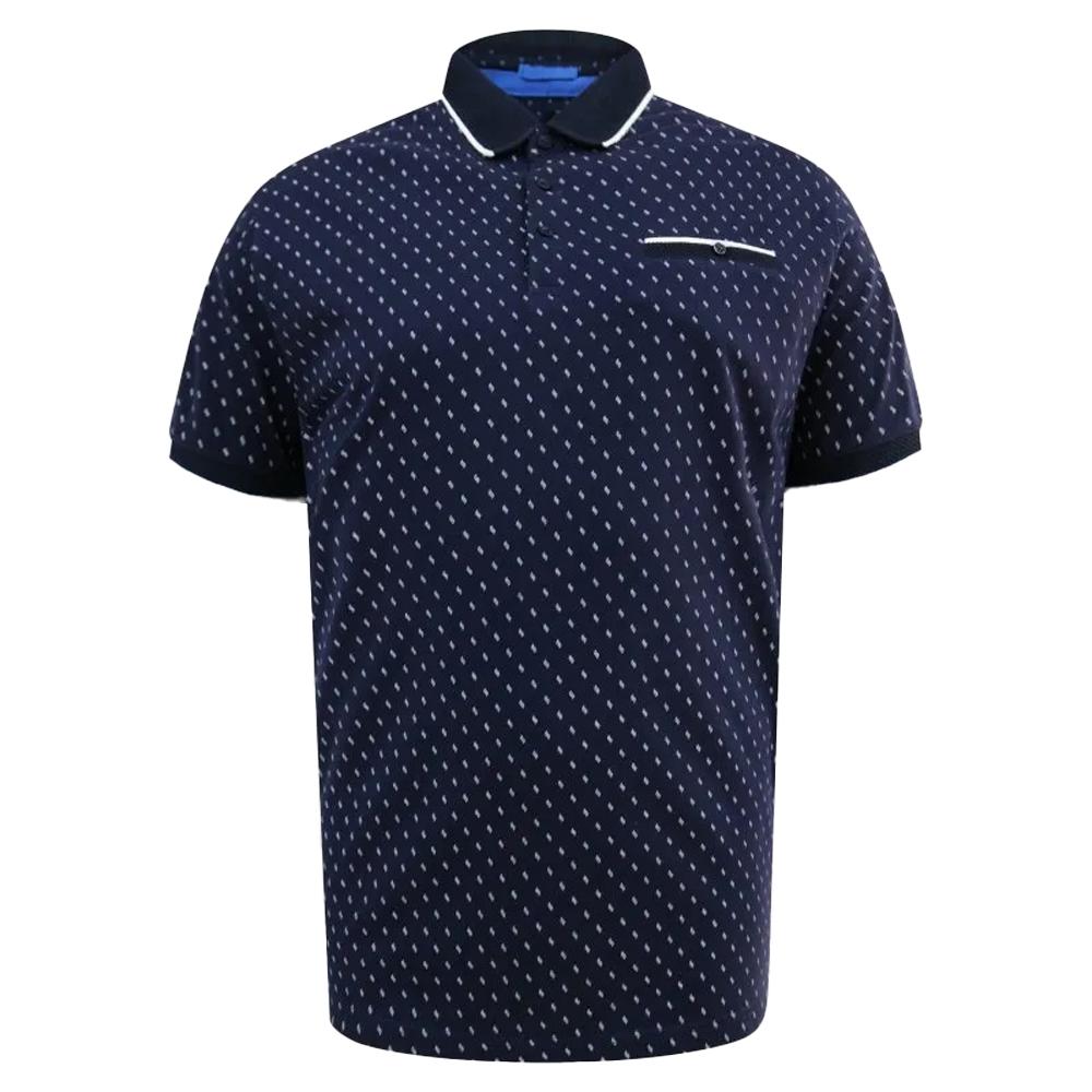 Duke Mens Reid D555 All-Over Print Tipped Kingsize Polo Shirt