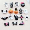 20Pcs Cute Cartoon Halloween Cat, Pumpkin, Bat Nail Art Resin Designer Charms DIY Craft For Nail 3D Decorations Jewelry