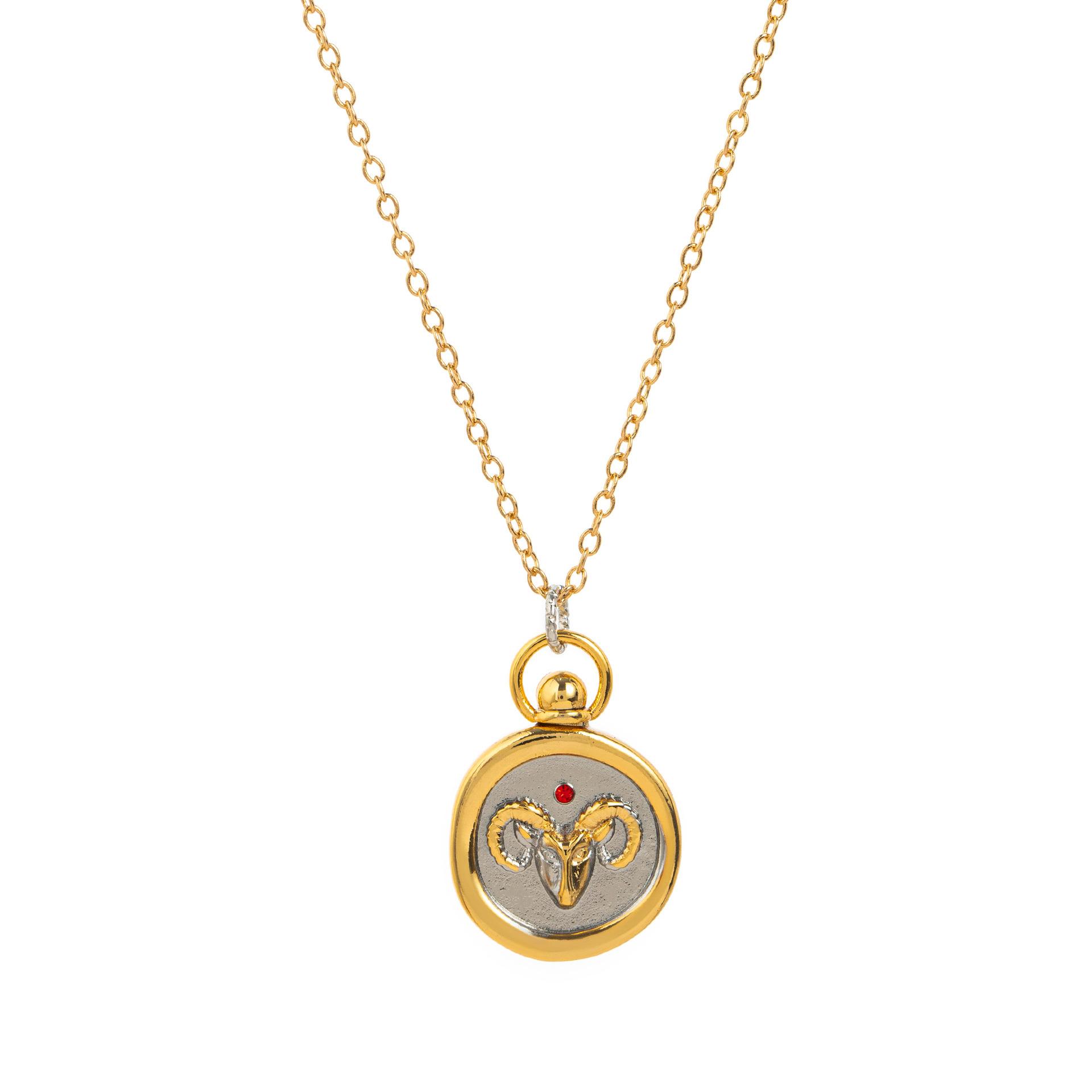 12 Constellation Seal Color Retaining Casting Plated 18K Gold Contrast Pendant Necklace Women S Twelve Constellation Necklace