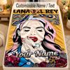 Flannel BlanketLana Del Rey Custom Name Text Personalized Soft Warm Throw Blanket Home Decor Gift