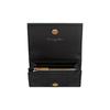 DIOR Caro Cannage Pattern Portable Soft Calfskin Card Holder Wallet Mini Women's Black