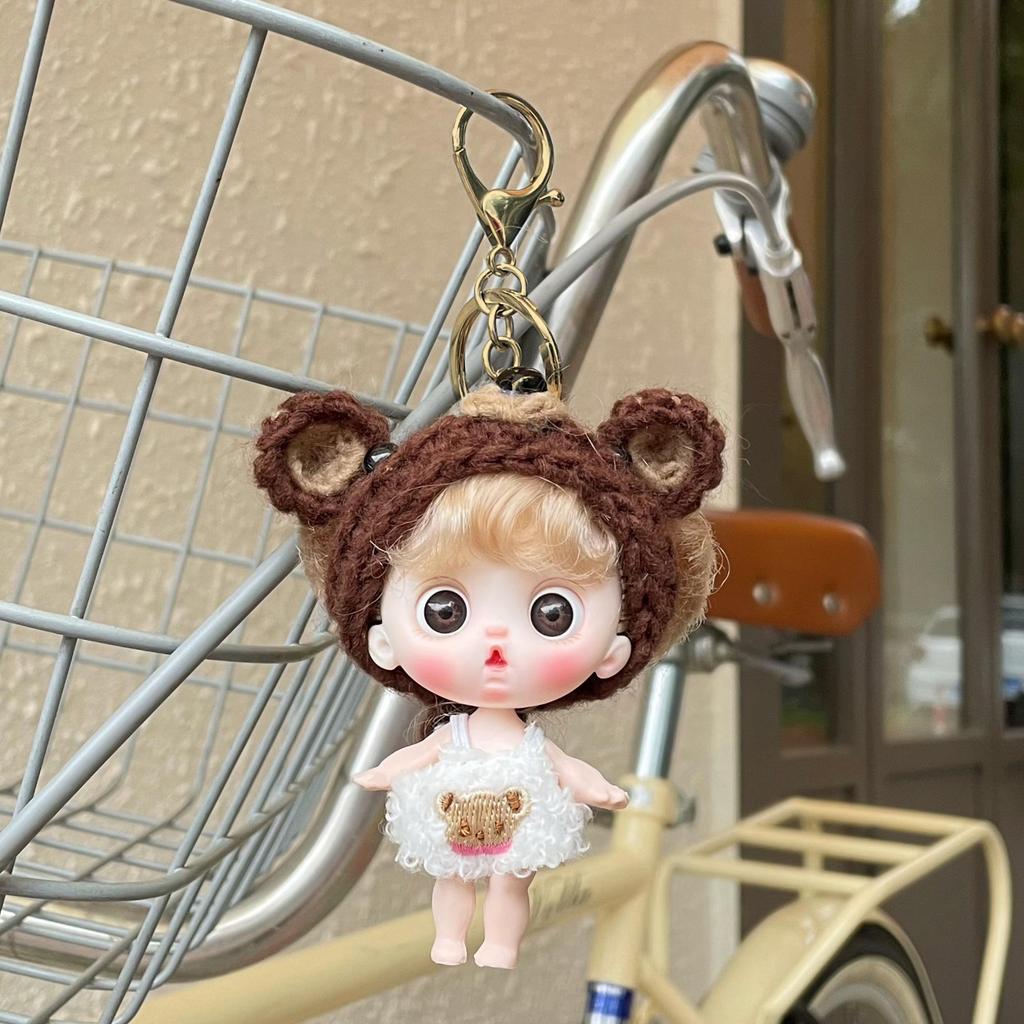 Fukumaru Schläfrige Puppe Anhänger Schlüsselanhänger - Entzückendes Auto-/Taschen-Schmuckstück Spielzeug