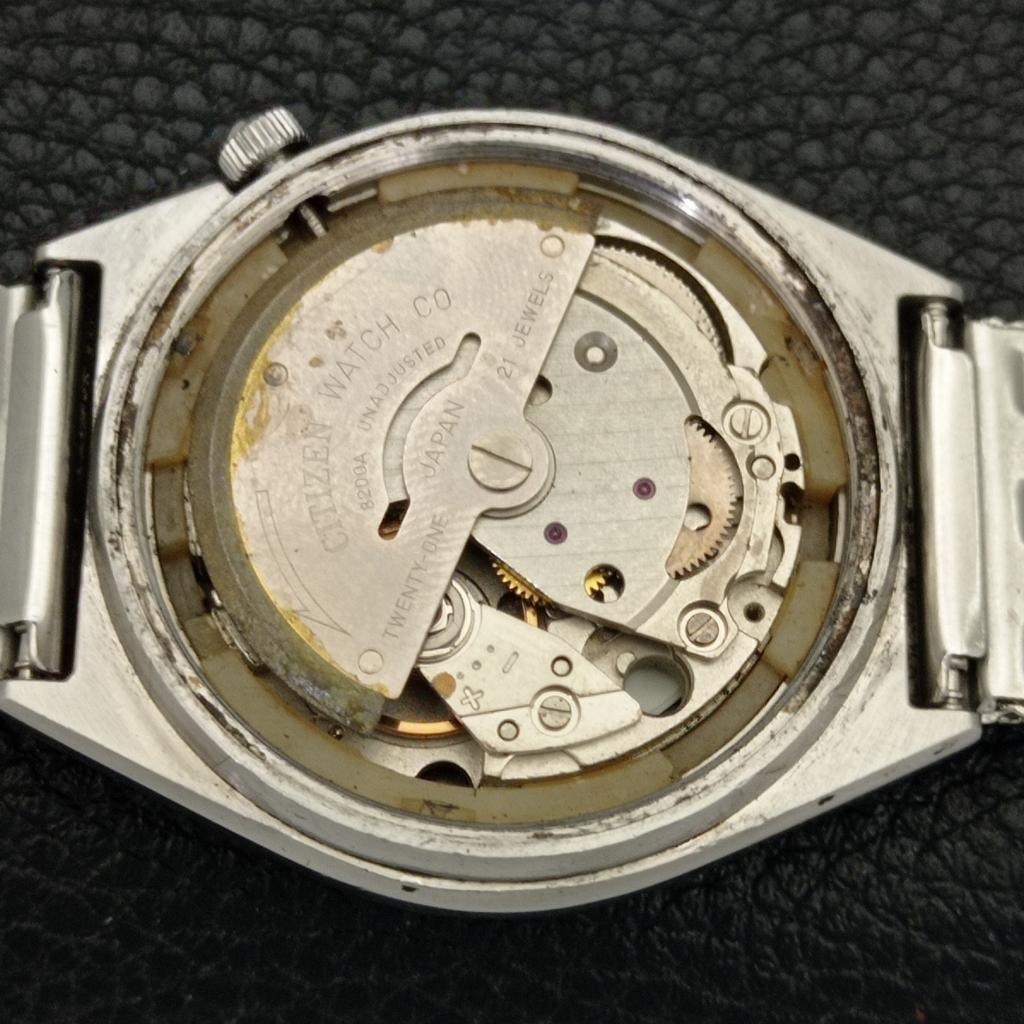 AUTOMATIC VINTAGE CITIZEN 8200 JAPAN MENS BLACK COLOR DIAL WATCH a702130-5 R208-a702130