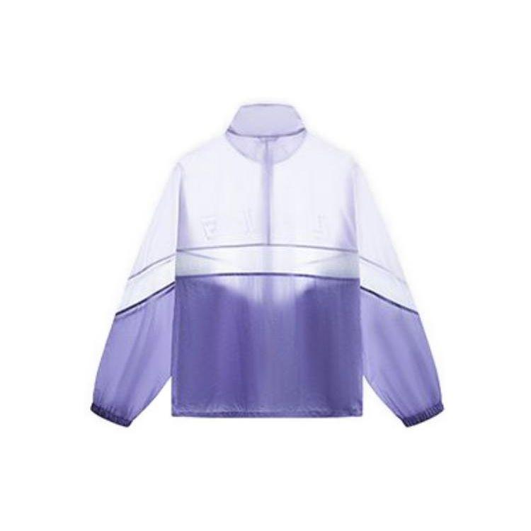 Li Ning Sports Lifestyle Series UPF 40+ Color Block Logo Letter Print Casual Sun Protection Clothing Unisex clothing Grass-Purple AJDT501-4