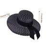 1Pc Big-Eared Hat For Women Black Bow Tie Side Shade All-In-One Beach Hat For Outdoor Beach Vacation  And Elegance