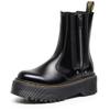 Chelsea Boots Damen Plateau Martin Stiefel Damen Britische Leder Kurzstiefel Muffinsohle Ein Pedal Lederschuhe