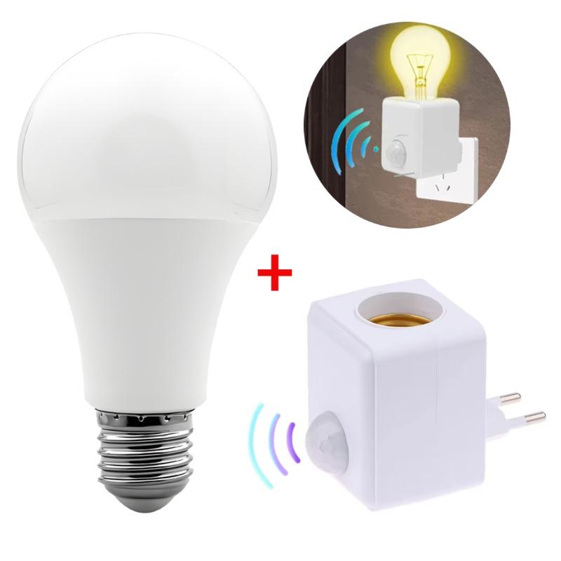 E27 Glühbirne mit PIR-Bewegungssensor Lichthalter E27 Fassung Konverter LED E27 Glühbirne Lampensockel Intelligenter Schalter Glühbirne Lampenhalter