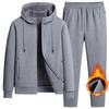 Herren Trainingsanzug Herbst und Winter Dick Warm Hoodies Anzug Mode Lässig Hoodies+Hose Zweiteiliges Set
