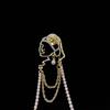 1PC Alloy Brooch Fashion A Girl Elegant Tassel Brooch For Women With Pearl Earrings Dress Collar Accesories Pins Jewelry