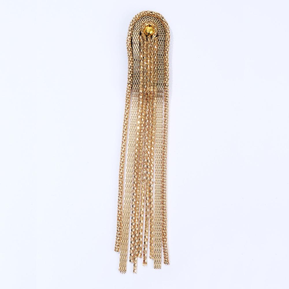 Zinc Zinc Alloy Tassel Chain Epaulettes Metal Tassel Epaulet Retro Gold Brooch Jewelry Suit