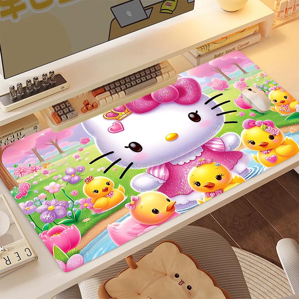 1Pc Hello Kitty Cute Chicks Garden Print Mouse Pad 2Mm Thick Rubber Base Perfect Bedroomofficegame Room Ideal Gift Computer Keyboard Enthusiasts Print
