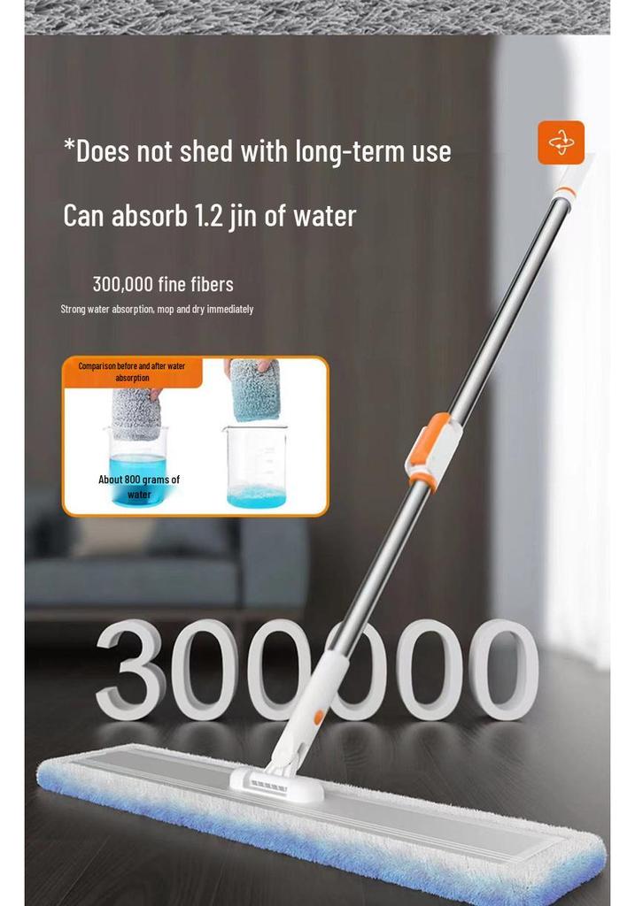 60cm Large Aluminum Plate Lazy Flat Mop for Wood Floors - Labor-Saving Design.