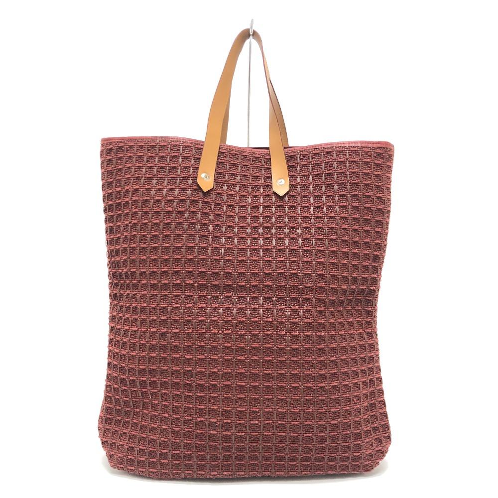 HERMES Amedaba GM Bag Hand Bag Tote Bag Canvas Brown